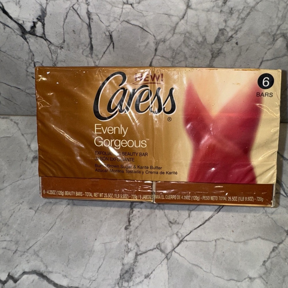 VTG Caress Evenly Gorgeous Bar Soap exfoliating Beauty Bar 4.25 oz (6 Pack)